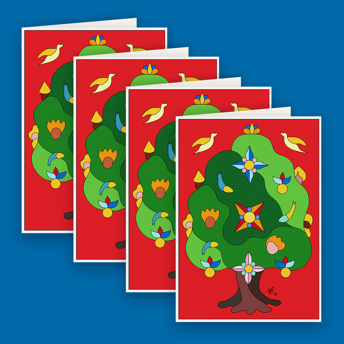 Six Christmas Cards, Festive Tree